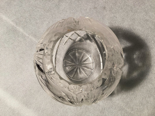 Alte Bleikristall Pflanzenvase, Glas Kristall Vase – Detailansicht 2