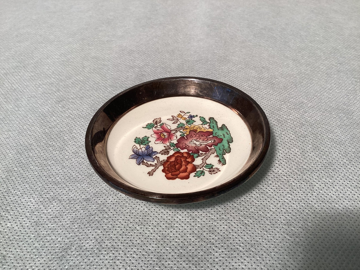 Ciotolina in argento 925, Spode «Chinese Rose», Inghilterra
