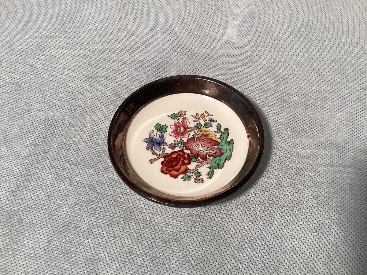 Ciotolina in argento 925, Spode «Chinese Rose», Inghilterra