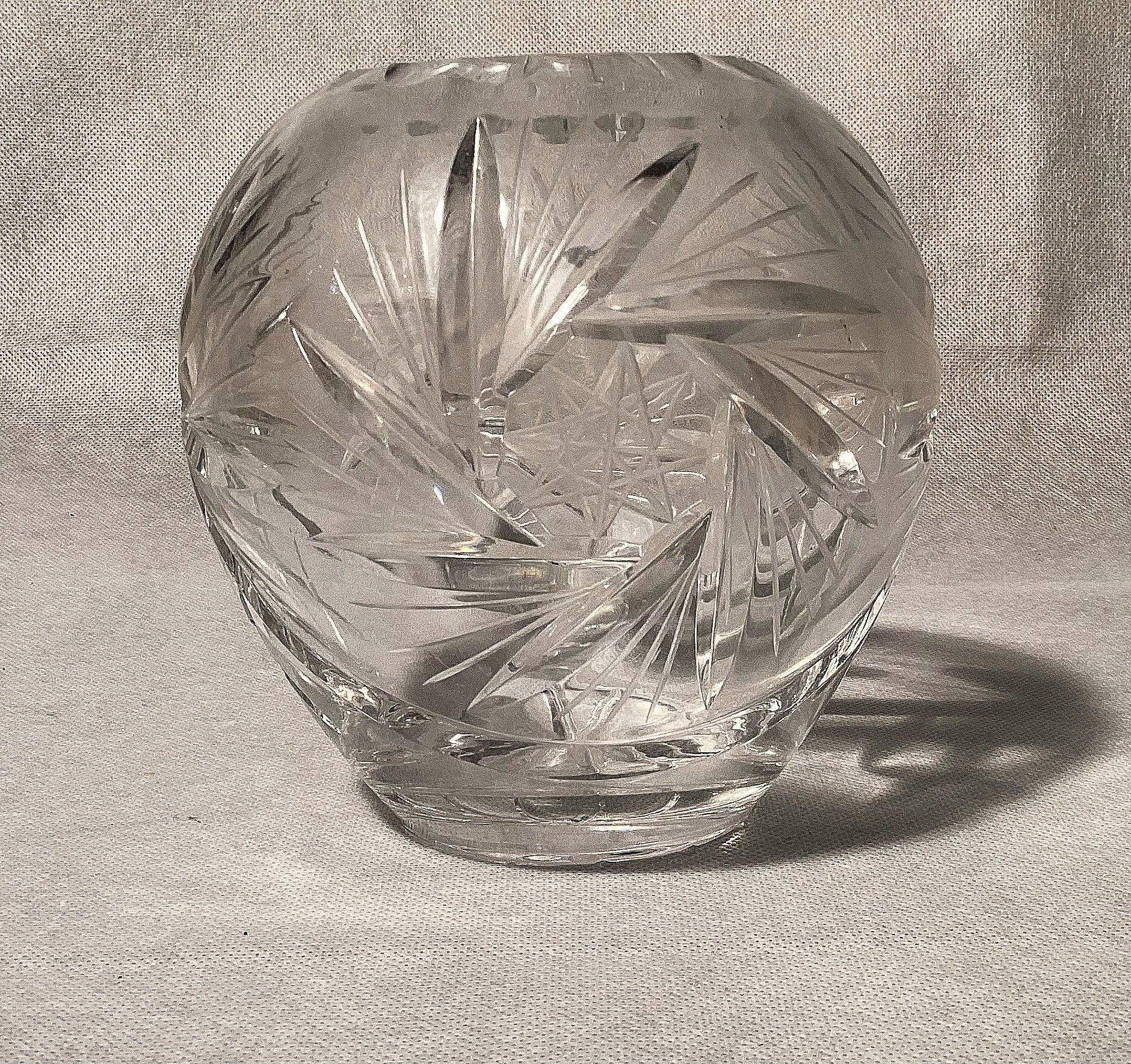 Alte Bleikristall-Vase, 14 cm, Vintage