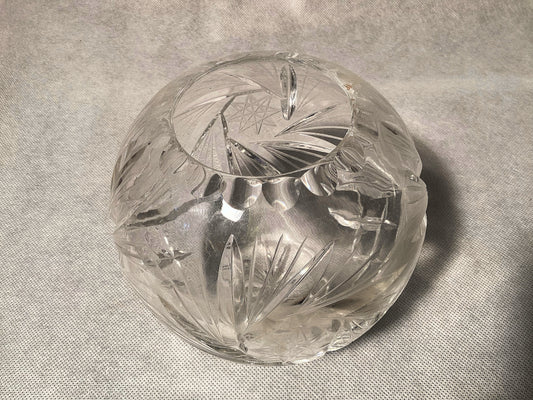 Alte Bleikristall Pflanzenvase, Glas Kristall Vase – weitere Ansicht
