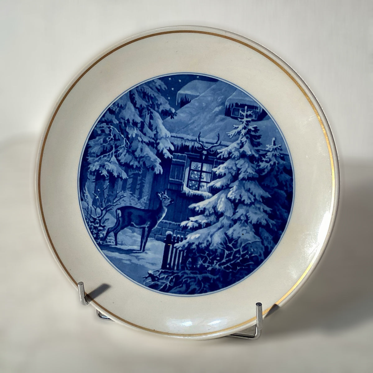 Large Meissen collector's plate in blue, porcelain