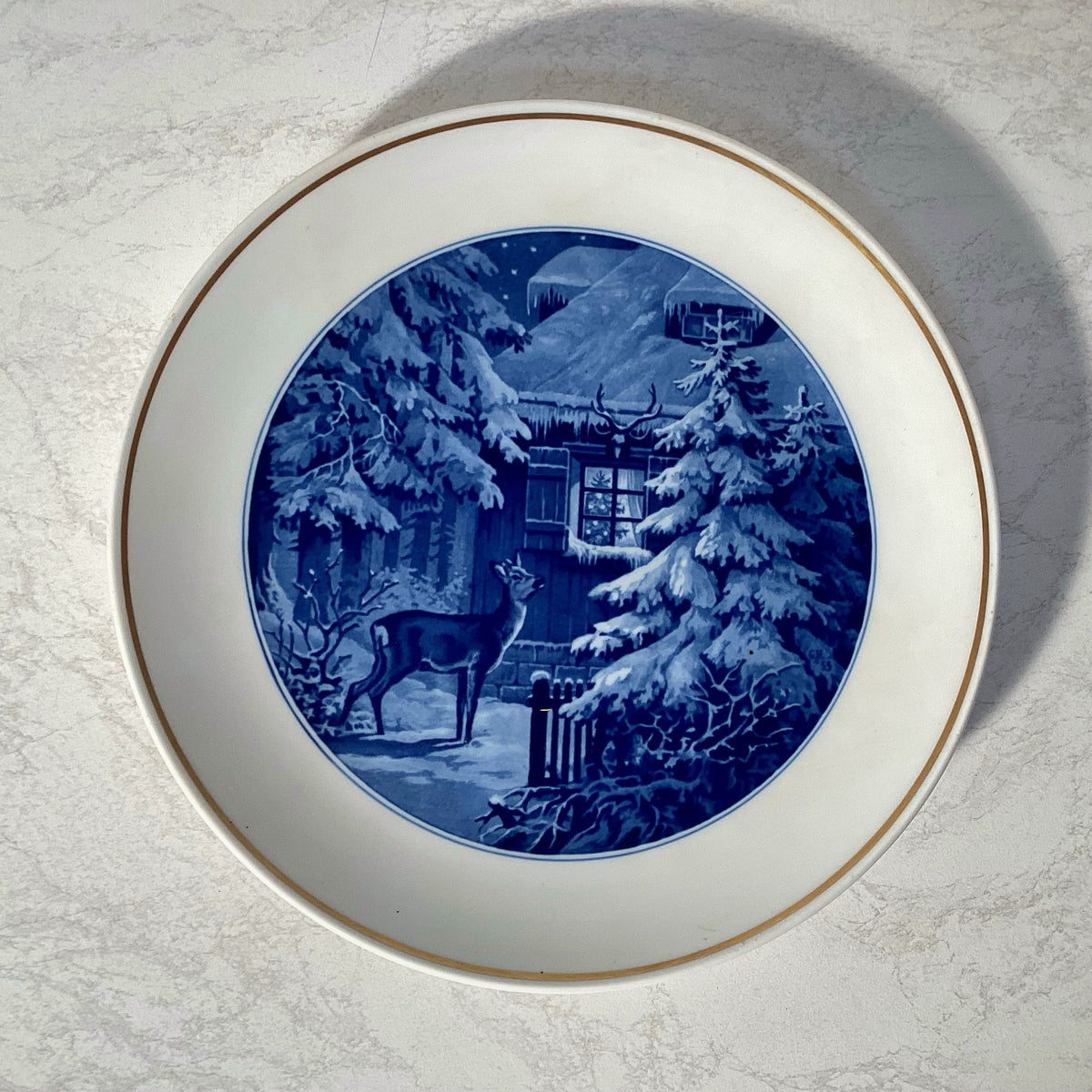 Large Meissen collector's plate in blue, porcelain