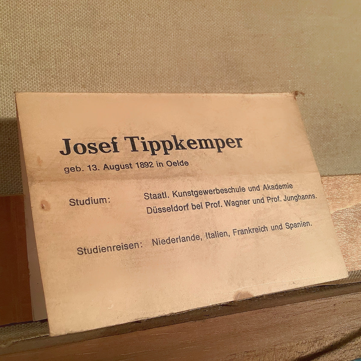 Josef Tippkemper, peinture à l’huile dans un cadre en bois, 120 x 71 cm