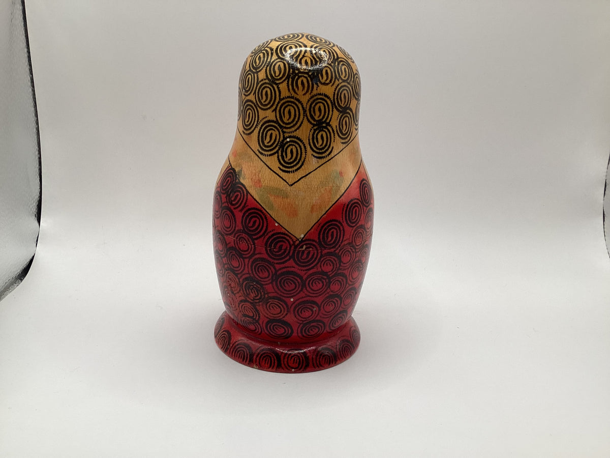 Houten matroesjka, 6-delig, bloemmotief, 16 cm
