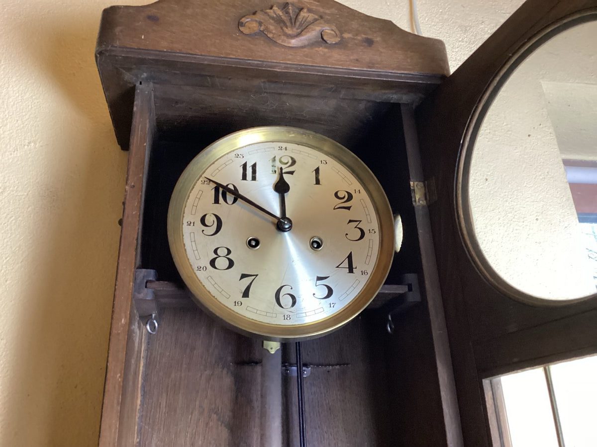 Regolatore meccanico in legno, orologio a pendolo da parete, ca. 1930, 75 cm