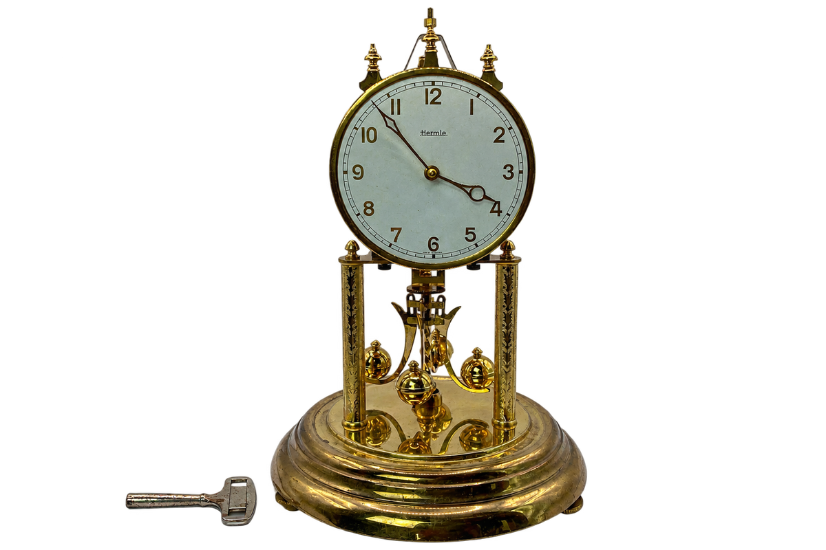 Orologio a pendolo meccanico Hermle con cassa in vetro, 30 cm