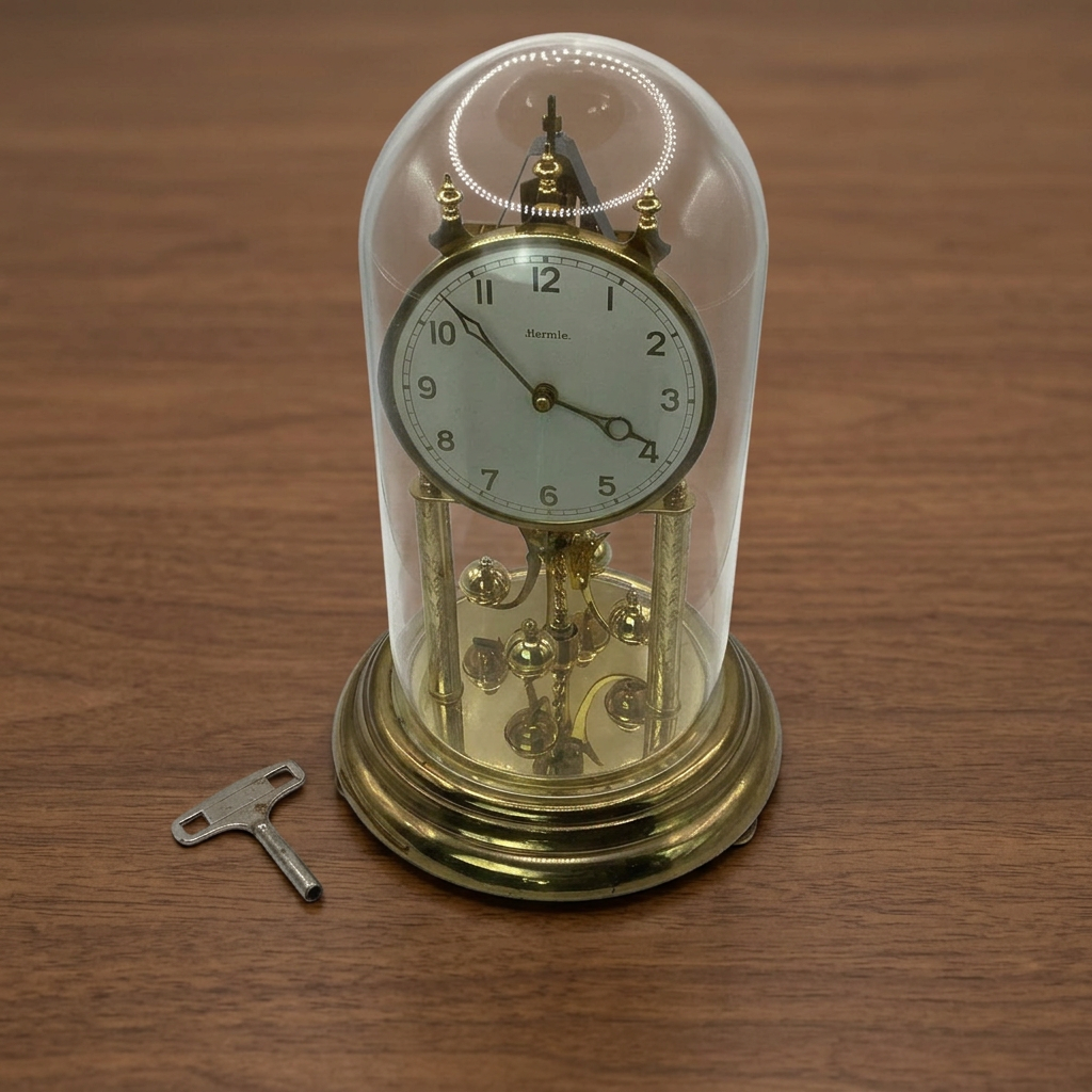 Orologio a pendolo meccanico Hermle con cassa in vetro, 30 cm