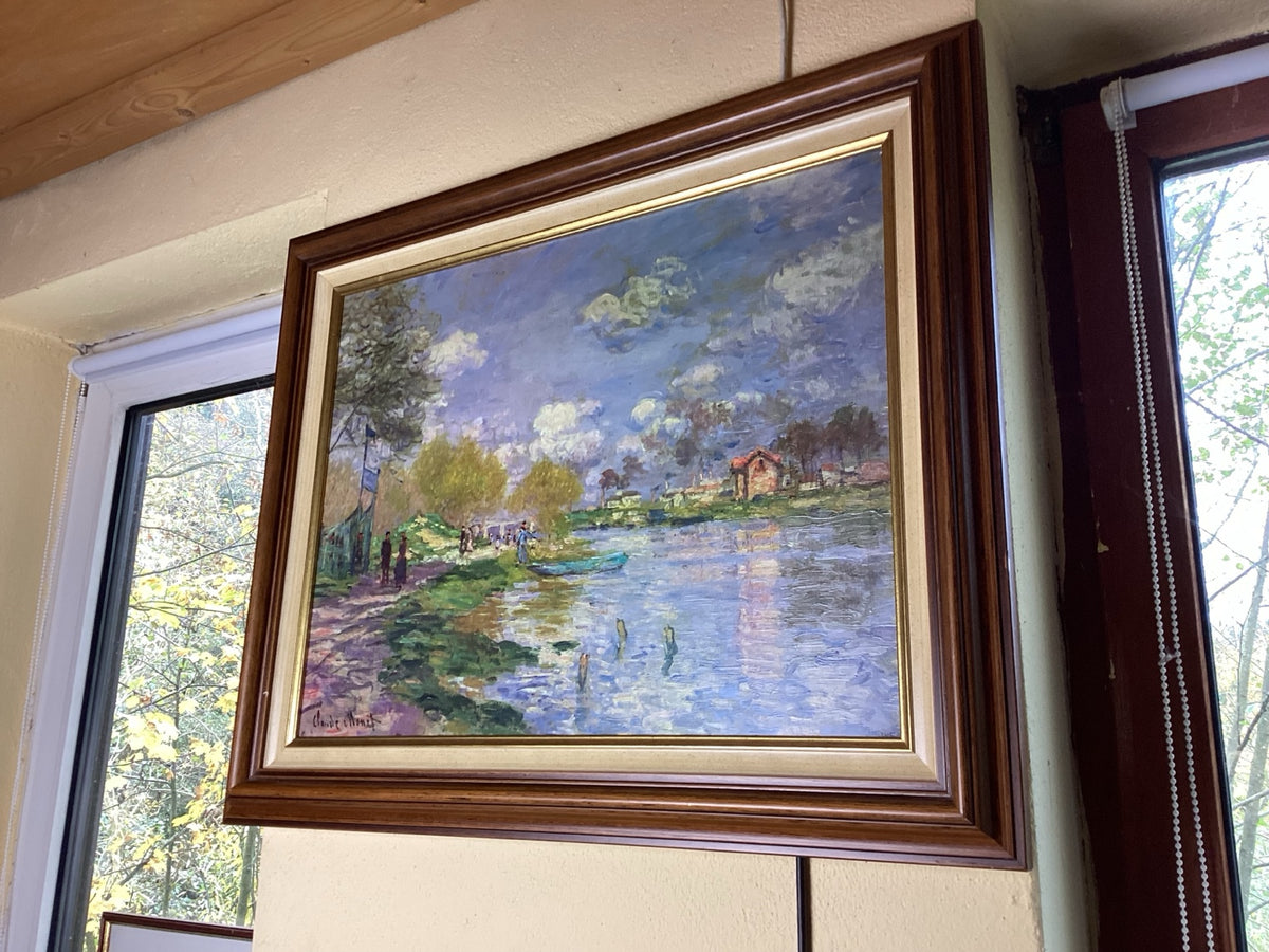 Claude Monet “Île de la Grande Jatte” – framed reproduction, 81 × 65 cm