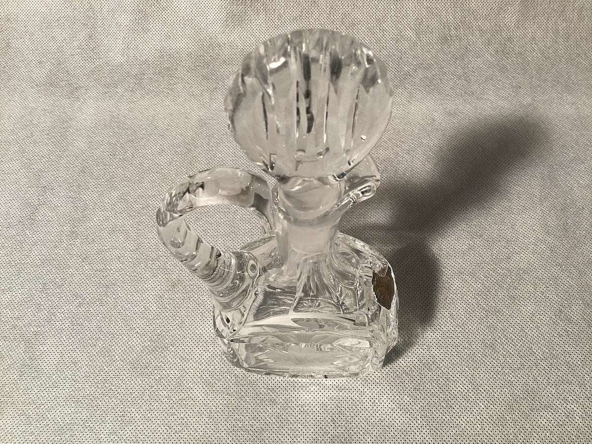 Kleine Likörkaraffe aus Bleikristall, Vintage Glas Kristallkaraffe – Detailansicht 2