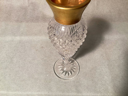 Bleikristall Vintage Vase mit Goldrand, Kristallvase hochwertig – Detailansicht 3