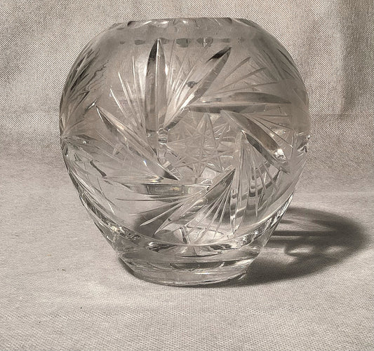 Alte Bleikristall Pflanzenvase, Glas Kristall Vase – Gesamtansicht