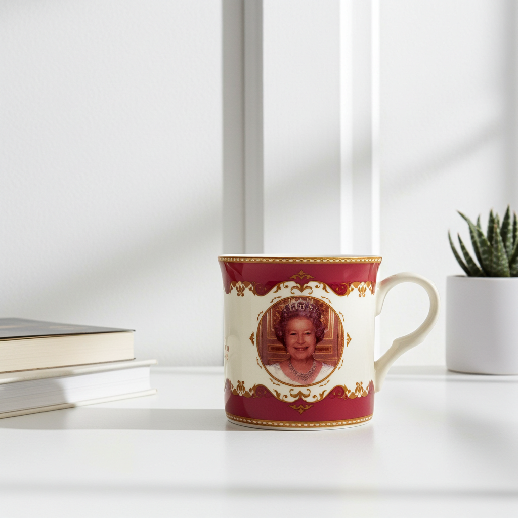 Antike Queen Elizabeth Tasse, Heritage Fine Bone China – Detailansicht 3