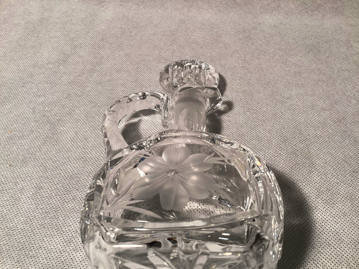 Kleine Likörkaraffe aus Bleikristall, Vintage Glas Kristallkaraffe – Detailansicht 4