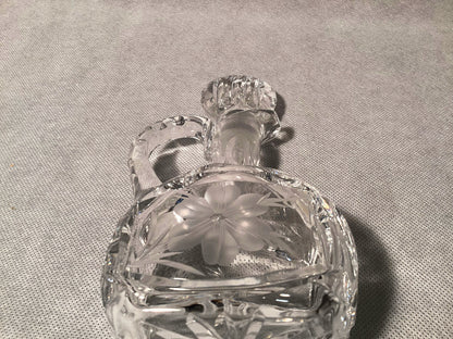 Kleine Likörkaraffe aus Bleikristall, Vintage Glas Kristallkaraffe – Detailansicht 4