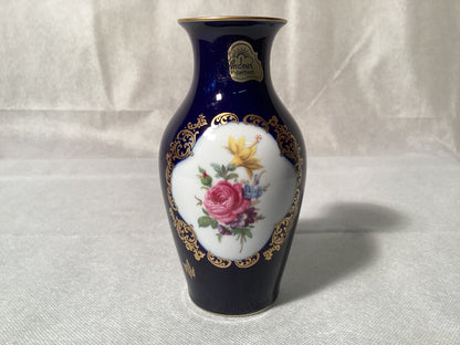 Linder Handarbeit Vase Cobalt Blau – Deutsches Porzellan Vintage – Gesamtansicht