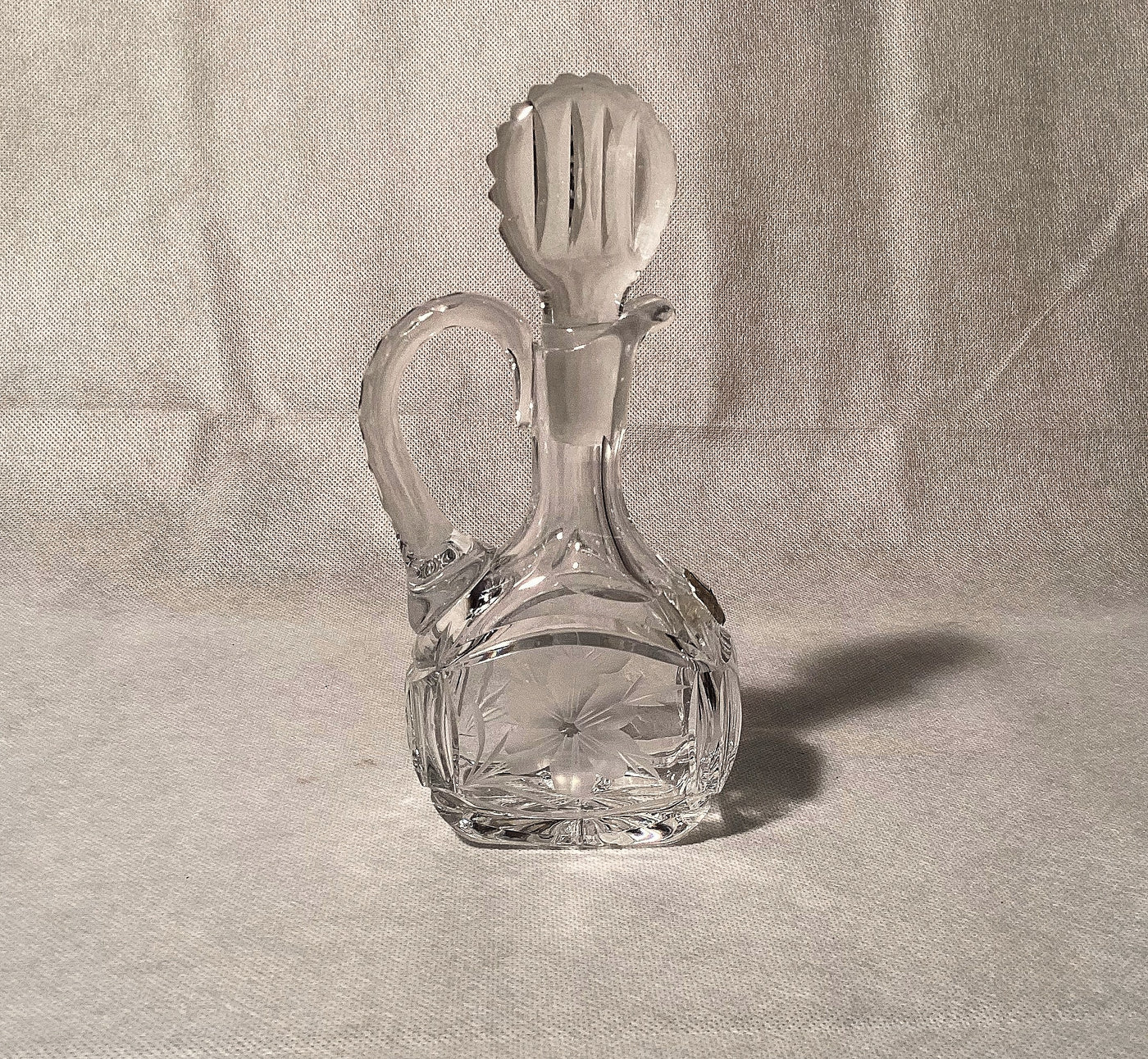 Kleine Likörkaraffe aus Bleikristall, Vintage Glas Kristallkaraffe