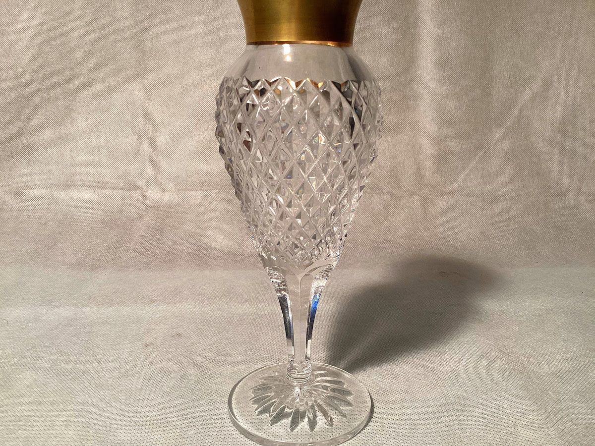 Bleikristall Vintage Vase mit Goldrand, Kristallvase hochwertig – Detailansicht 2