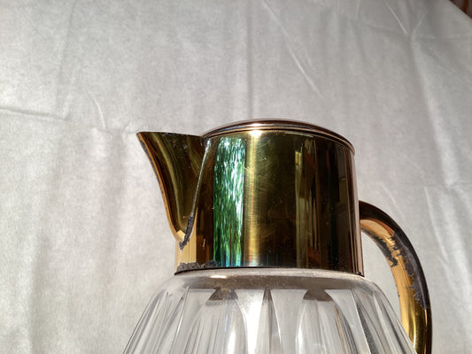 Glaskaraffe Kalte Ente Vintage, Versilbert, Retro Glaskanne – weitere Ansicht