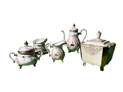 Weimar Porzellan Mokkaservice für 2 – Vintage Kaffeeservice mit Schale – Detailansicht 3