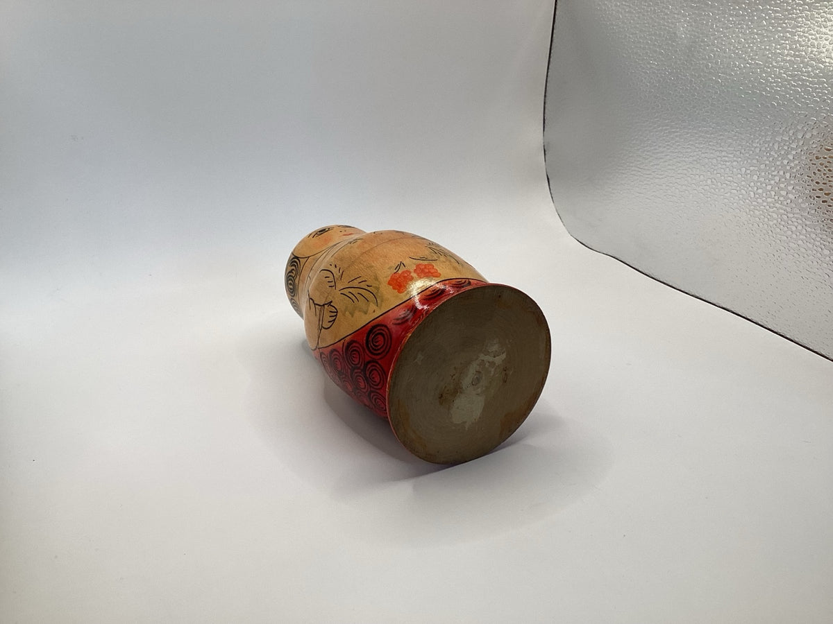 Houten matroesjka, 6-delig, bloemmotief, 16 cm