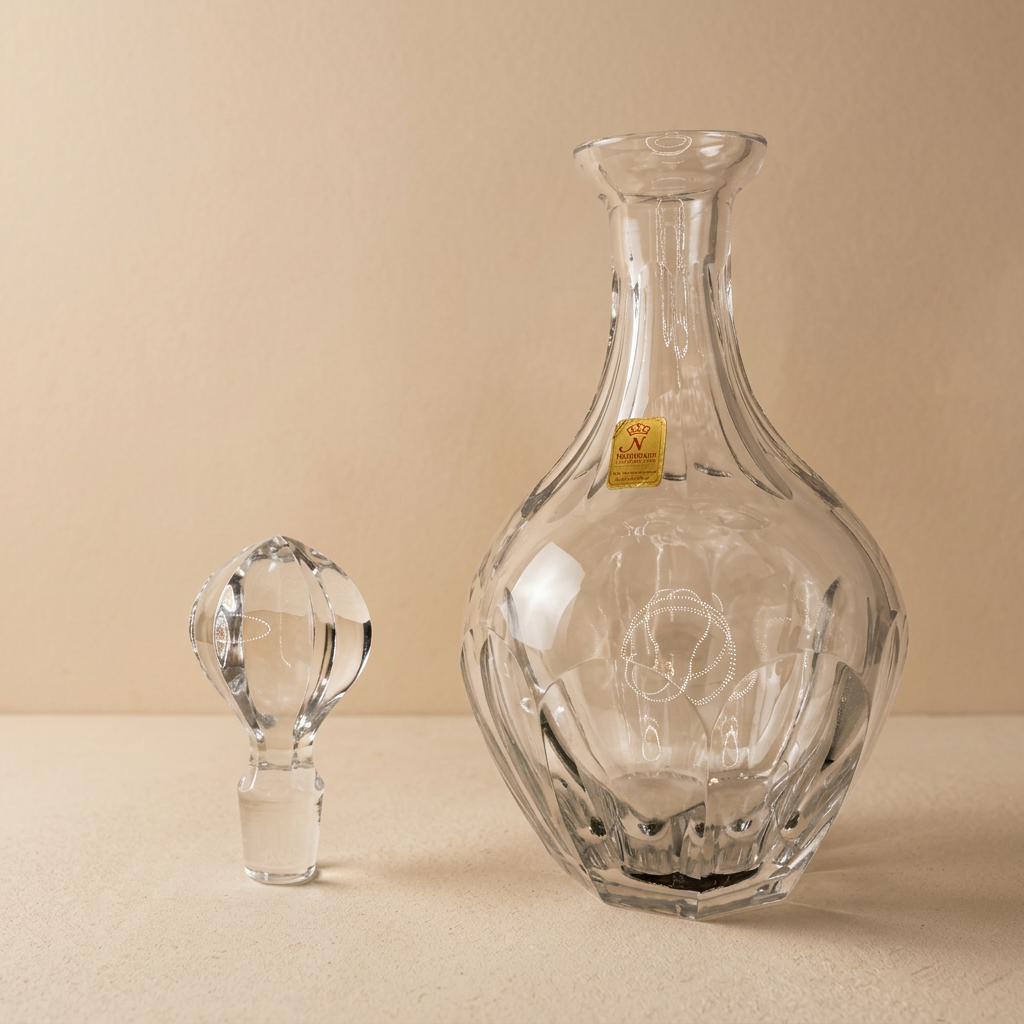 Nachtmann karaas van loodkristal met slijpsel, vintage