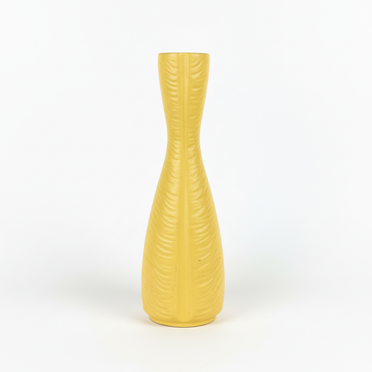 Vintage Keramik Vase „907“ – West Germany Stil – gelb / Mid Century 1960er – Gesamtansicht