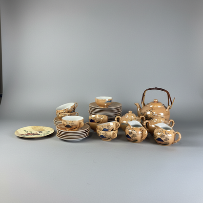 Vintage Japanisches Geisha Teeservice 23-teilig - Lithophane Porzellan handbemalt – Detailansicht 2