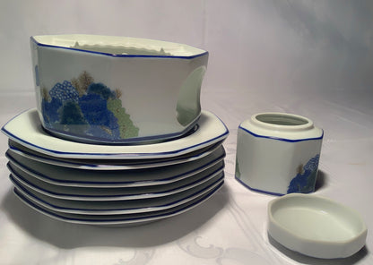 Blau-Weiß Tellerset – Detailansicht 5