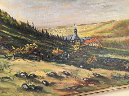 Ölgemälde Wiesenlandschaft 1963 – Julian Müller, signiert & datiert – Detailansicht 5
