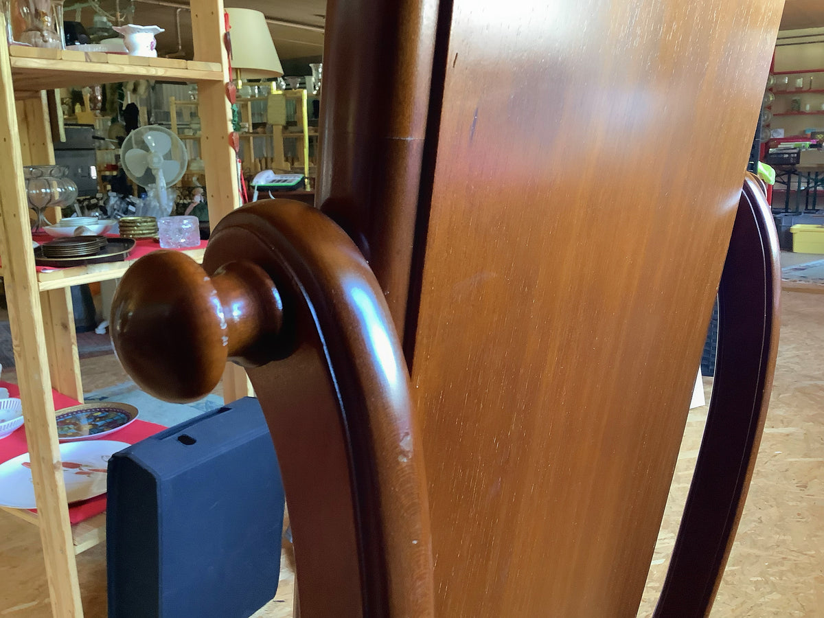 Holzspiegel mit Facettenschliff & Schublade – Vintage Standspiegel 175cm – Detailansicht 6