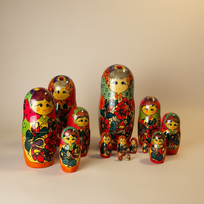 Matroschka-Set Vintage, 14-teilig – weitere Ansicht