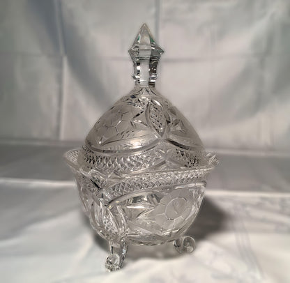 Kristallschale in Eiform, 20 cm hoch