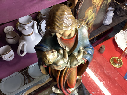 Madonna und Jesuskind in der Draufsicht, Details der Bemalung