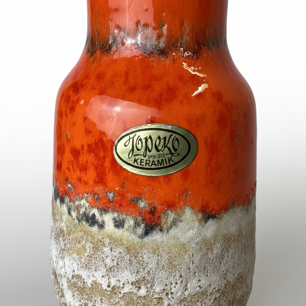 Jopeko Keramikvase, Fat Lava, Orange – weitere Ansicht