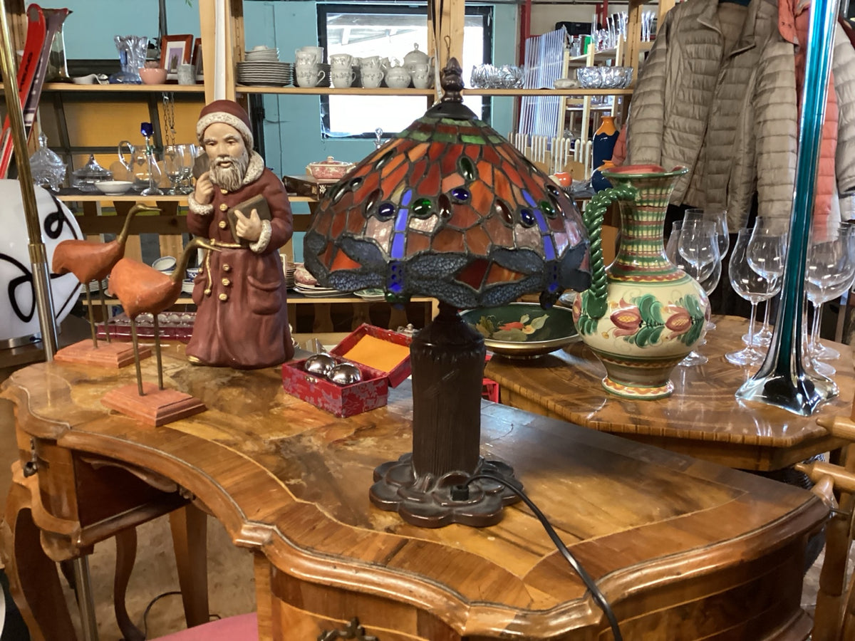 Tiffany-style table lamp with dragonfly motif, stained glass, 40 cm